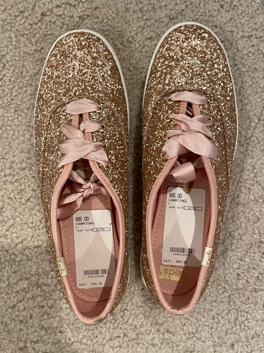 Keds Women's Pink Glitter Lace-Up Sneakers